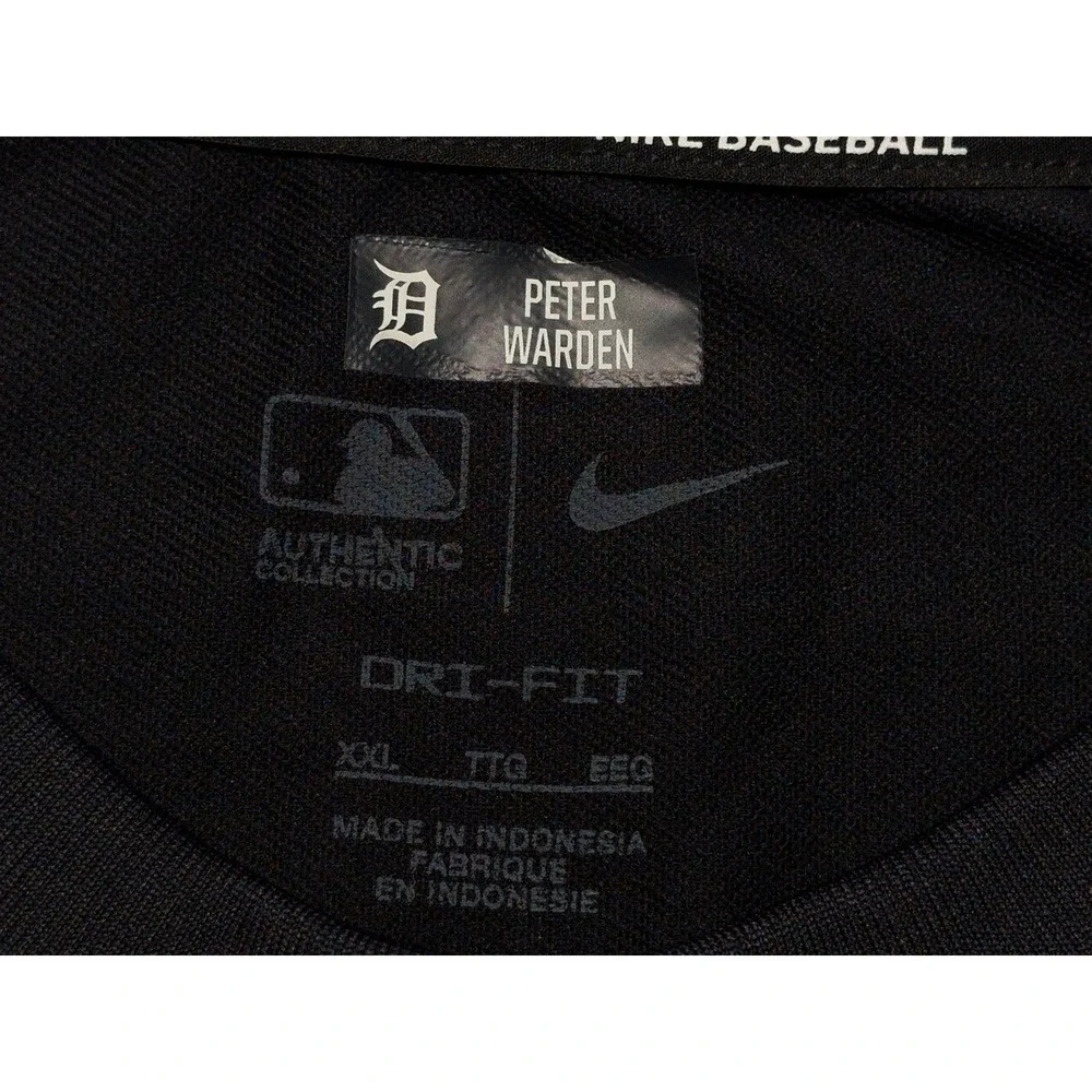 NIKE Detroit Tigers Long Sleeve Shirt Mens XXL 2XL MLB Authentic Team Issue